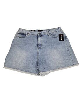 Airwalk Womens Jean Shorts Size 14 Light Wash High Rise Frayed Hem NWT